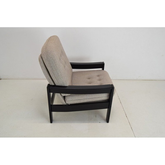 Image 1 of Vintage-Sessel aus Stoff und Holz für Hikor Písek, Tschechoslowakei 1980