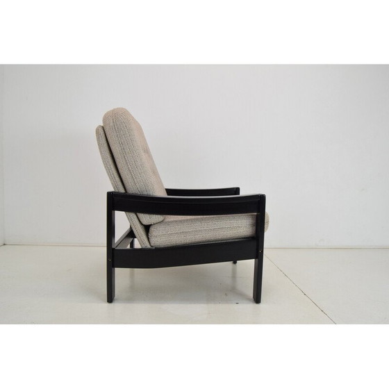 Image 1 of Vintage-Sessel aus Stoff und Holz für Hikor Písek, Tschechoslowakei 1980