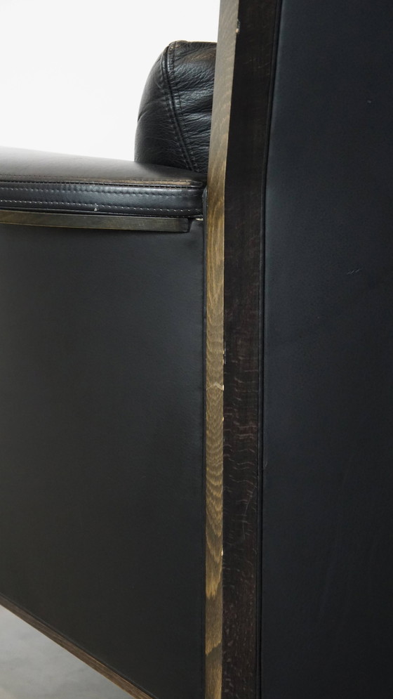 Image 1 of Schwarzer Design-Sessel aus Rindsleder von Giorgetti