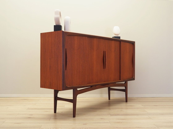 Image 1 of Teakholz-Highboard, Dänisches Design, 1970er Jahre, Produktion: Dänemark