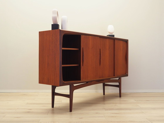 Image 1 of Teakholz-Highboard, Dänisches Design, 1970er Jahre, Produktion: Dänemark