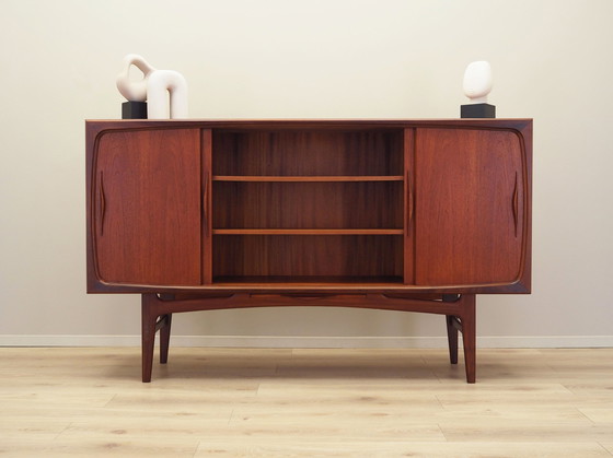 Image 1 of Teakholz-Highboard, Dänisches Design, 1970er Jahre, Produktion: Dänemark