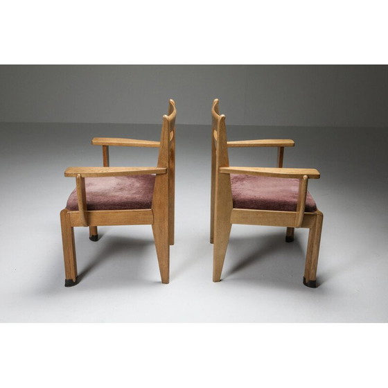 Image 1 of Ovale rationalistische Eichen-Essgarnitur, Niederlande 1920