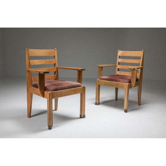 Image 1 of Ovale rationalistische Eichen-Essgarnitur, Niederlande 1920