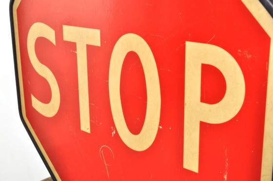 Image 1 of Vintage XL Stoppschild mit Beleuchtung 1950er Jahre
