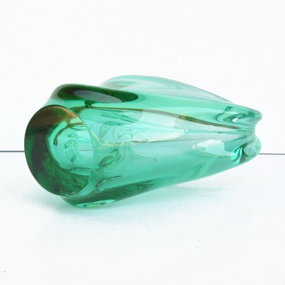 Image 1 of Alte Korbvase aus Glas von M. Klinger für Zelezna Brod Sklo, Tschechoslowakei 1960