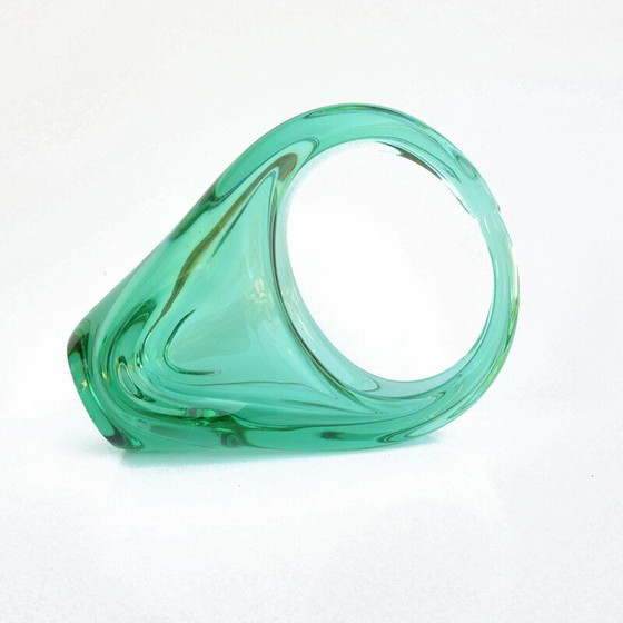 Image 1 of Alte Korbvase aus Glas von M. Klinger für Zelezna Brod Sklo, Tschechoslowakei 1960