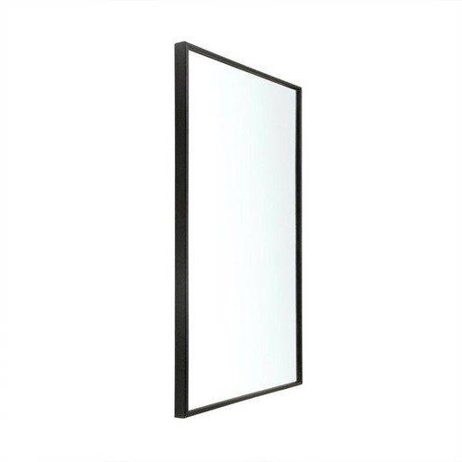 Italienischer Vintage-Spiegel mit schwarzem Holzrahmen, 1950er Jahre