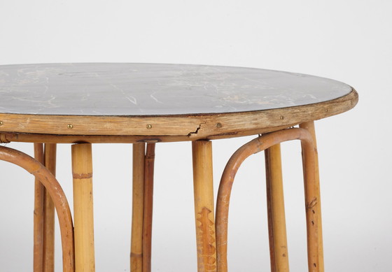 Image 1 of Vintage Rattan Beistelltisch