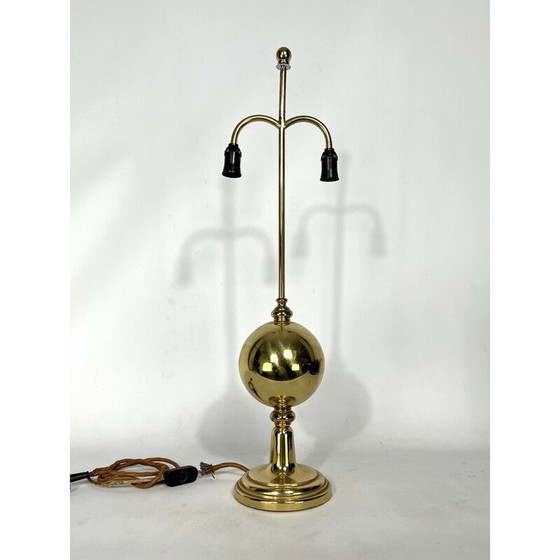 Image 1 of Italienische Messing-Tischlampe aus der Mid Century-Zeit, 1950er Jahre