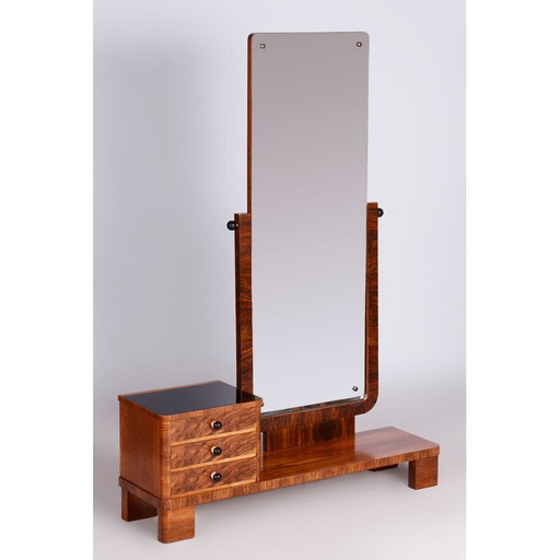 Vintage Art Deco Frisiertisch in Nussbaum, Tschechoslowakei 1920