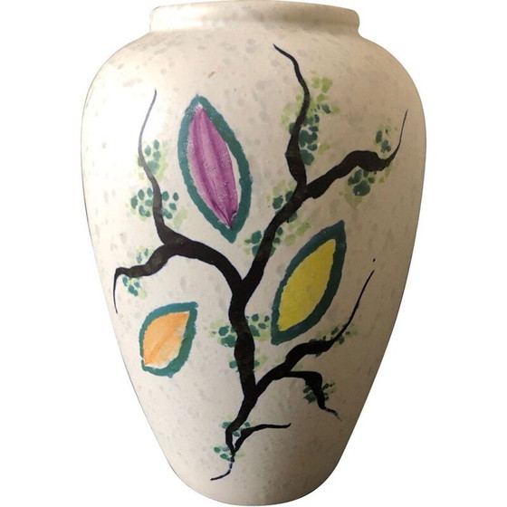 Image 1 of Vintage-Vase mit Blattmuster, 1950