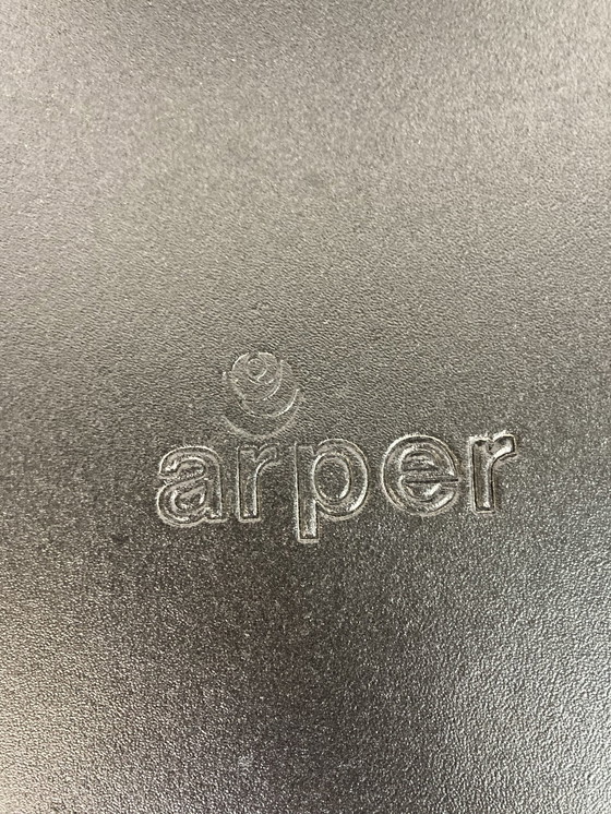 Image 1 of 6 Stühle aus dunkelblauem Leder von Arper Italy Design