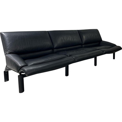 Vintage 3-Sitzer Ledersofa für Saporiti, Italien