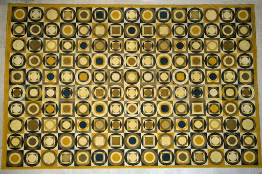 Op-Art-Teppich im Vasarely-Stil, 1970er Jahre