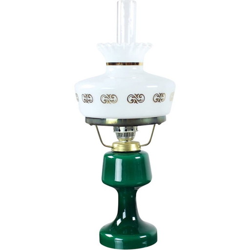 Vintage Tischlampe aus Keramik und Glas von Opp Jihlava, 1950er Jahre