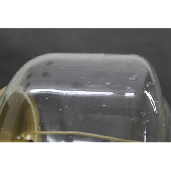 Image 1 of Paar alte Stehlampen aus Glas und Messing von Kamenicky Senov, Tschechoslowakei 1970