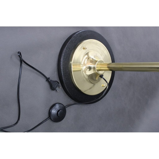 Paar alte Stehlampen aus Glas und Messing von Kamenicky Senov, Tschechoslowakei 1970