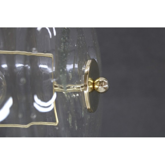 Image 1 of Paar alte Stehlampen aus Glas und Messing von Kamenicky Senov, Tschechoslowakei 1970