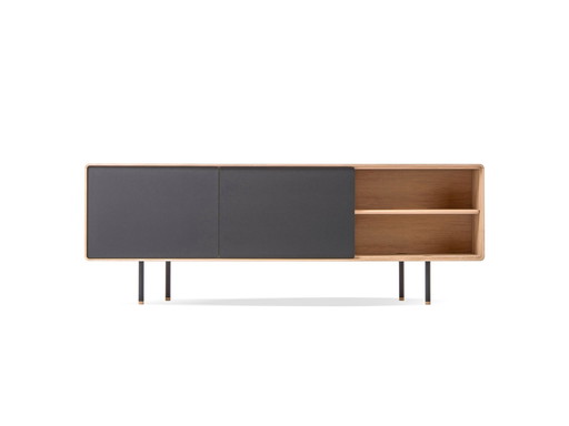 Gazzda Fina Sideboard/TV-Möbel in Eiche Natur und Schwarz