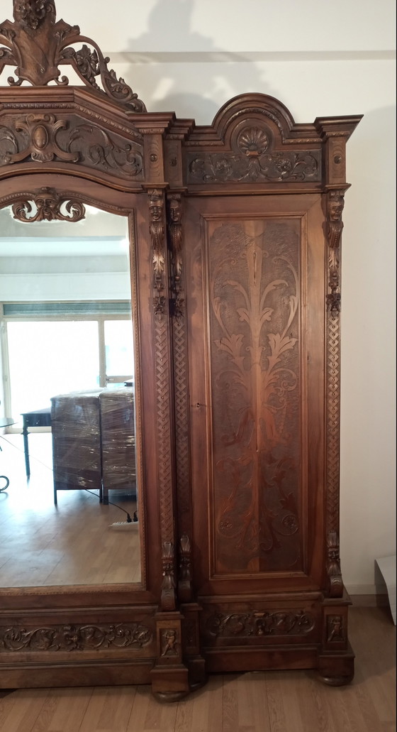 Image 1 of Antiker Kleiderschrank im Renaissance-Stil, 1890er Jahre