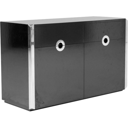 Vintage Anrichte aus schwarz lackiertem Holz von Pierre Cardin, 1970