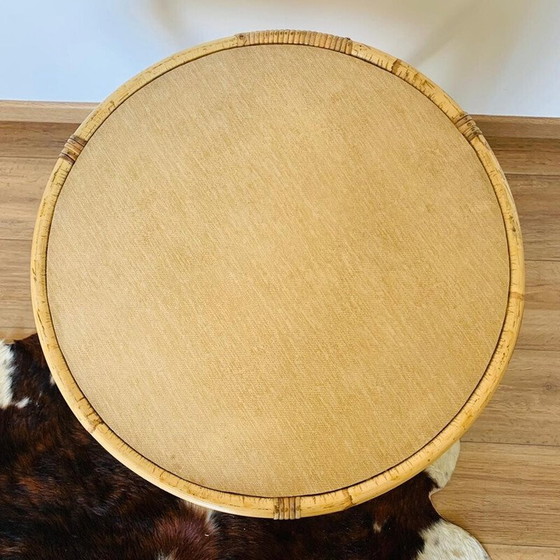 Image 1 of Vintage Rattan Dreibein Couchtisch