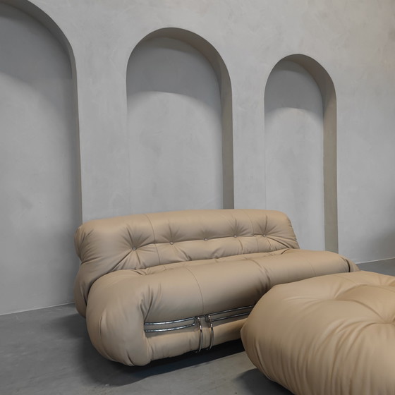 Image 1 of Cassina Soriana Zweisitzer - Sand Leder