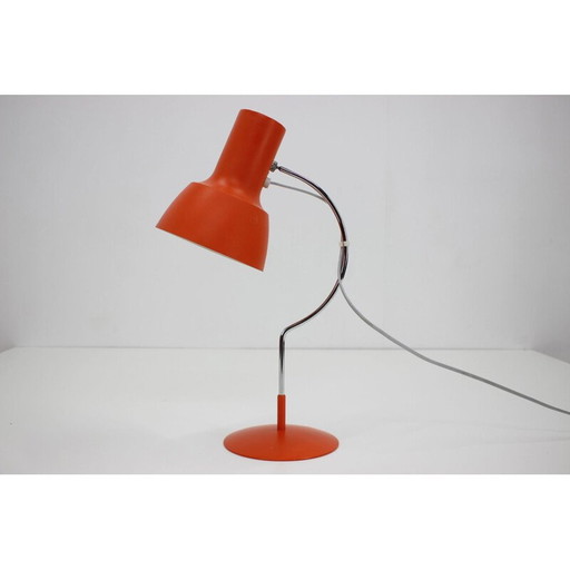 Paar vintage Schreibtischlampen, orange-rot, Tschechoslowakei 1960