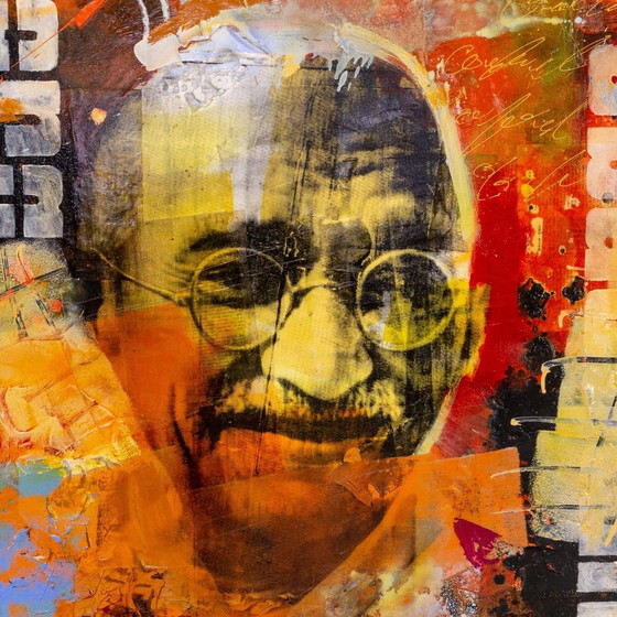 Image 1 of Claus Costa Pop Art Gandhi Malerei