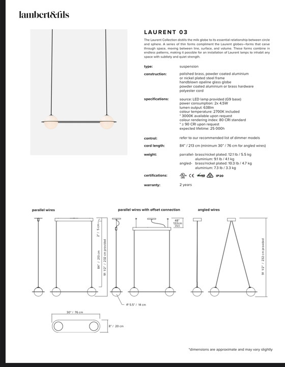 Image 1 of Lambert & Fils Laurent 03 Hängelampe