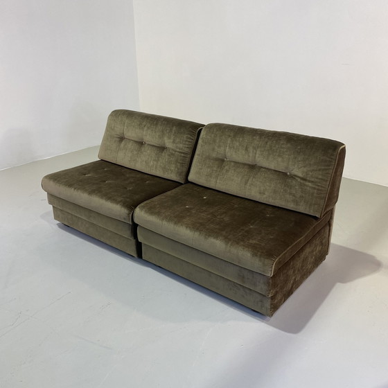 Image 1 of Vintage Samt Schlafsofa