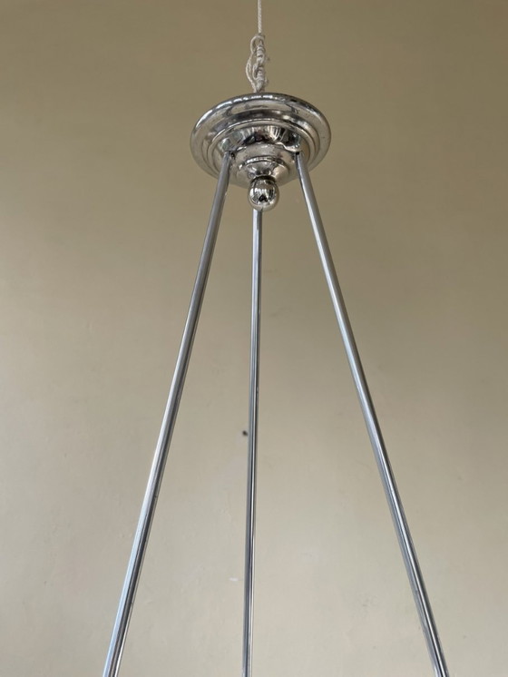 Image 1 of Lampe Art Deco 1930er Jahre Modernist Französisch Milchglas Schale