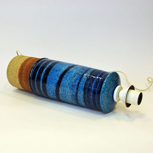 Vintage-Lampe Modell 8247 aus blauem Steingut von Inger Persson für Rörstrand, Schweden 1960