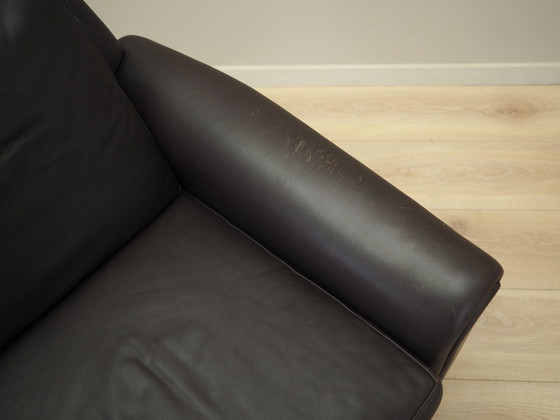 Image 1 of Braunes Ledersofa, Dänisches Design, 1960er Jahre, Designer: Aage Christiansen, Manufaktur: Erhardsen & Andersen