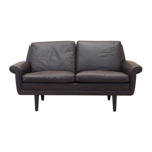 Braunes Ledersofa, Dänisches Design, 1960er Jahre, Designer: Aage Christiansen, Manufaktur: Erhardsen & Andersen