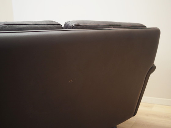 Image 1 of Braunes Ledersofa, Dänisches Design, 1960er Jahre, Designer: Aage Christiansen, Manufaktur: Erhardsen & Andersen