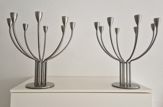 Image 1 of 8-armiger Design-Kerzenleuchter (2 Stück) Designstudio K. & M. Hagberg