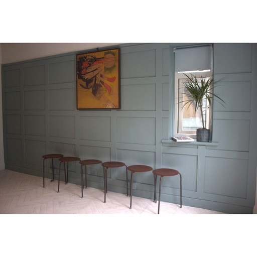 Vintage Teakholz Hocker Dot von Arne Jacobsen, 1950