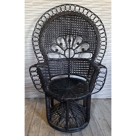 Image 1 of Vintage Emmanuelle Rattan-Sessel, 1970