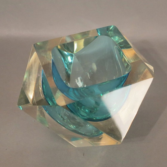 Image 1 of Schale aus facettiertem Muranoglas von Flavio Poli, 1950