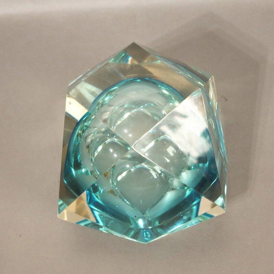 Image 1 of Schale aus facettiertem Muranoglas von Flavio Poli, 1950