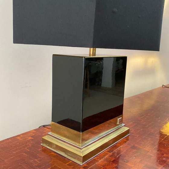 Image 1 of Paar schwarz lackierte Vintage-Lampen von Jean Claude Mahey, 1970