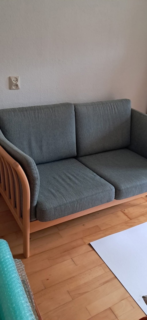 Dänisches Design Zweisitzer Sofa mit Wollstoff