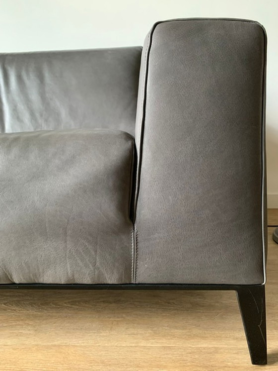 Image 1 of Molinari 3,5-sitziges Ledersofa Manuel mit Fußhocker