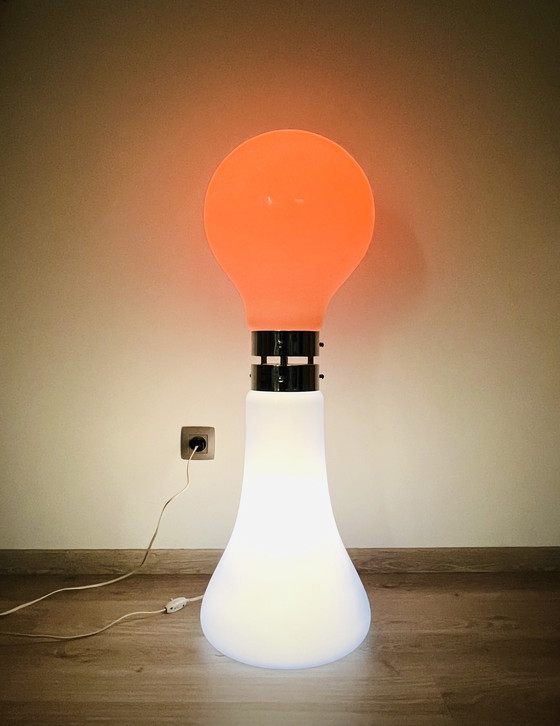 Image 1 of Blaue/weiße Birillo-Stehlampe im Mazzega-Stil