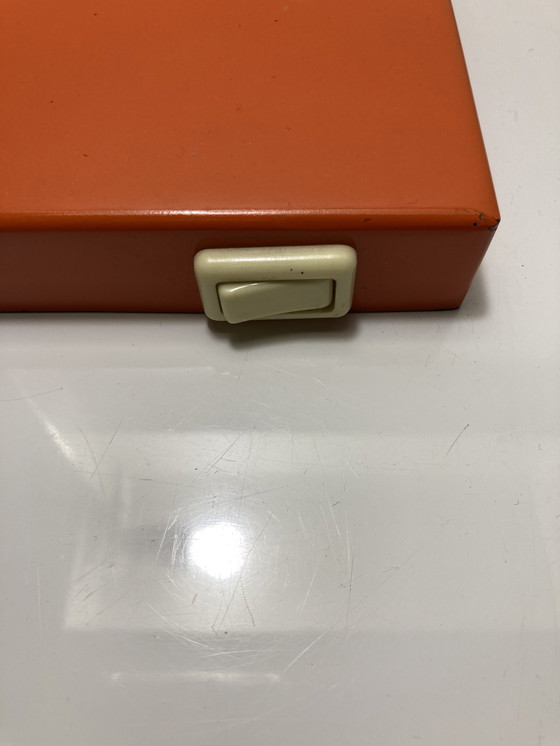 Image 1 of Schreibtischlampe aus Metall, Orange 70er Jahre