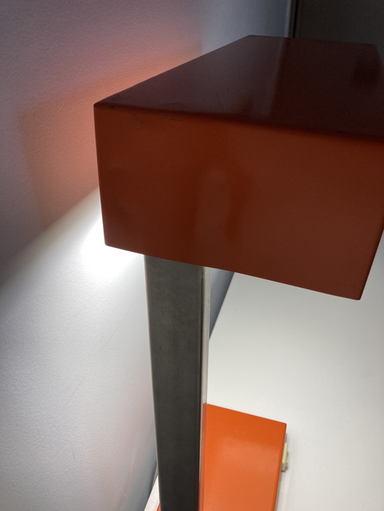 Image 1 of Schreibtischlampe aus Metall, Orange 70er Jahre
