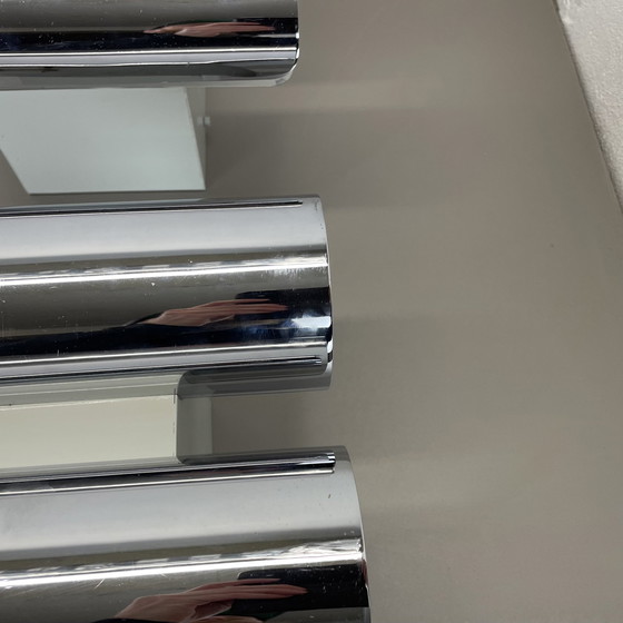 Image 1 of Satz von 2 Modernist Xxl 30Cm Atomic Space Age verchromt Wandleuchten, Deutschland 1970S