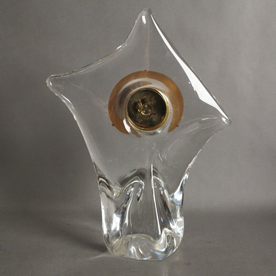 Image 1 of Vintage Glas Tischuhr von Cristallerie Schneide 1960